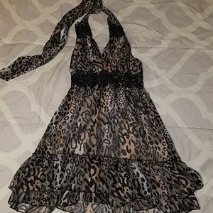 NWT. Leopard print halter dress.